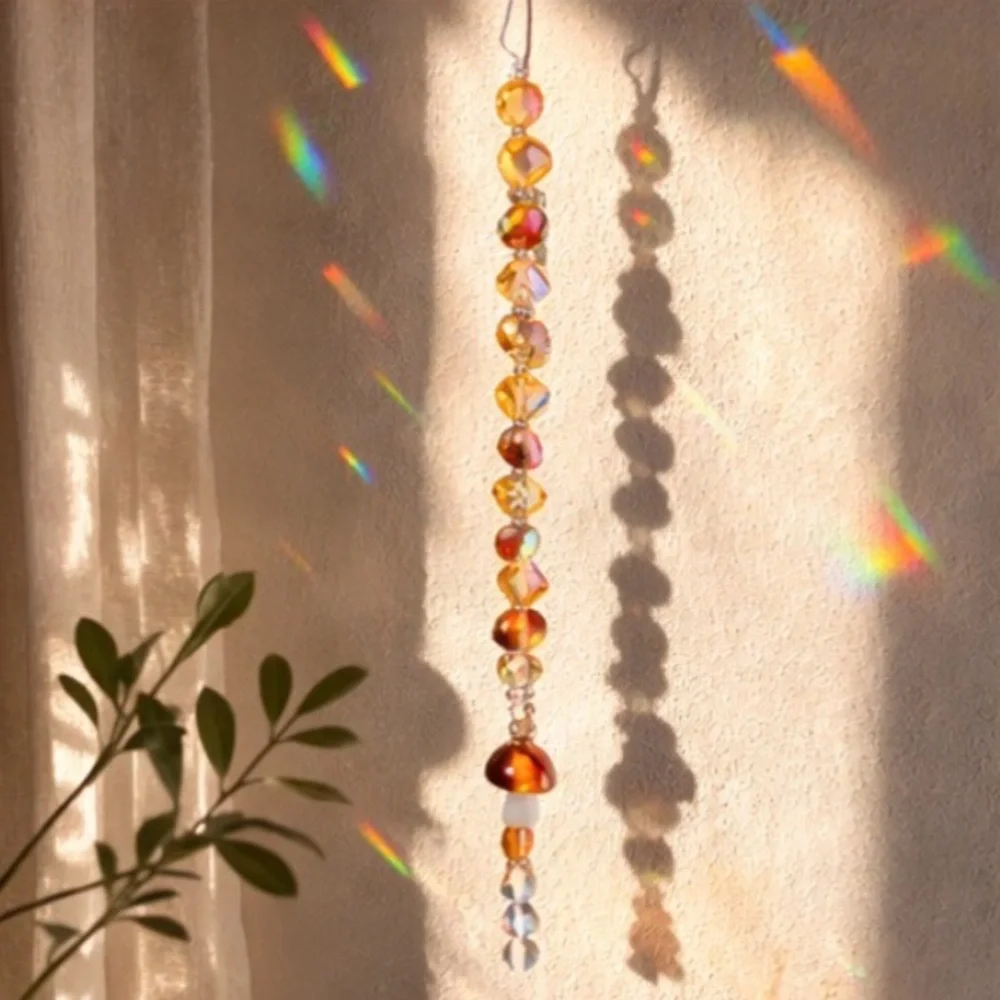 Vintage Crystal Prism Sun Catcher Curated Artisan Glass Beads Rainbow Maker